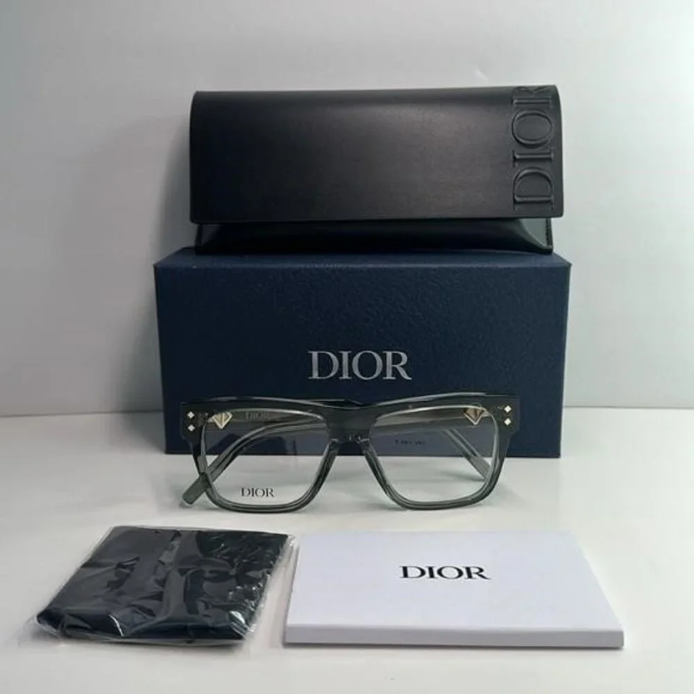New Dior CD Diamond S6I Optical Glasses transparent Green Fast Ship!